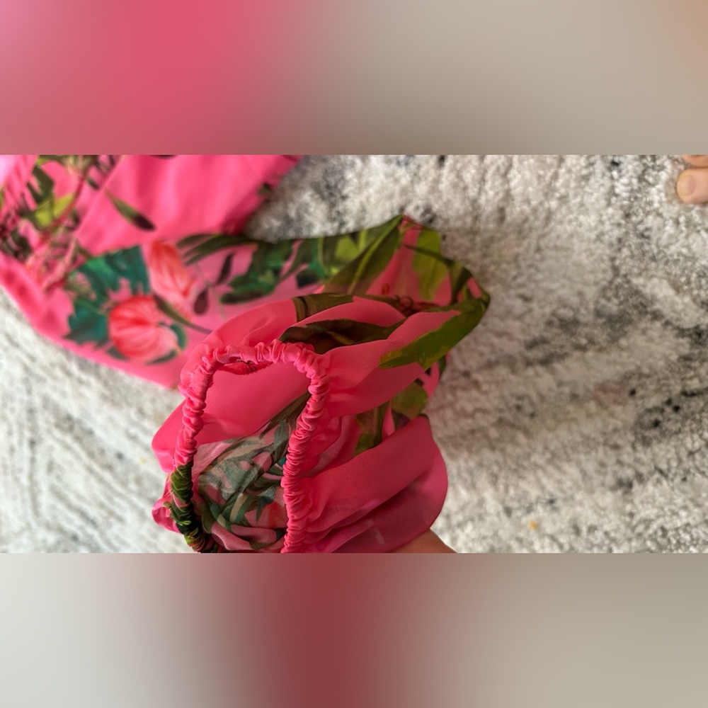 Alex Marie Vibrant Pink Floral Long Sleeve Dress - Picture 9 of 16